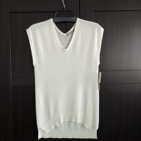 InCashmere Sleeveless Cashmere Sweater Top NWT - Picture 1 of 6